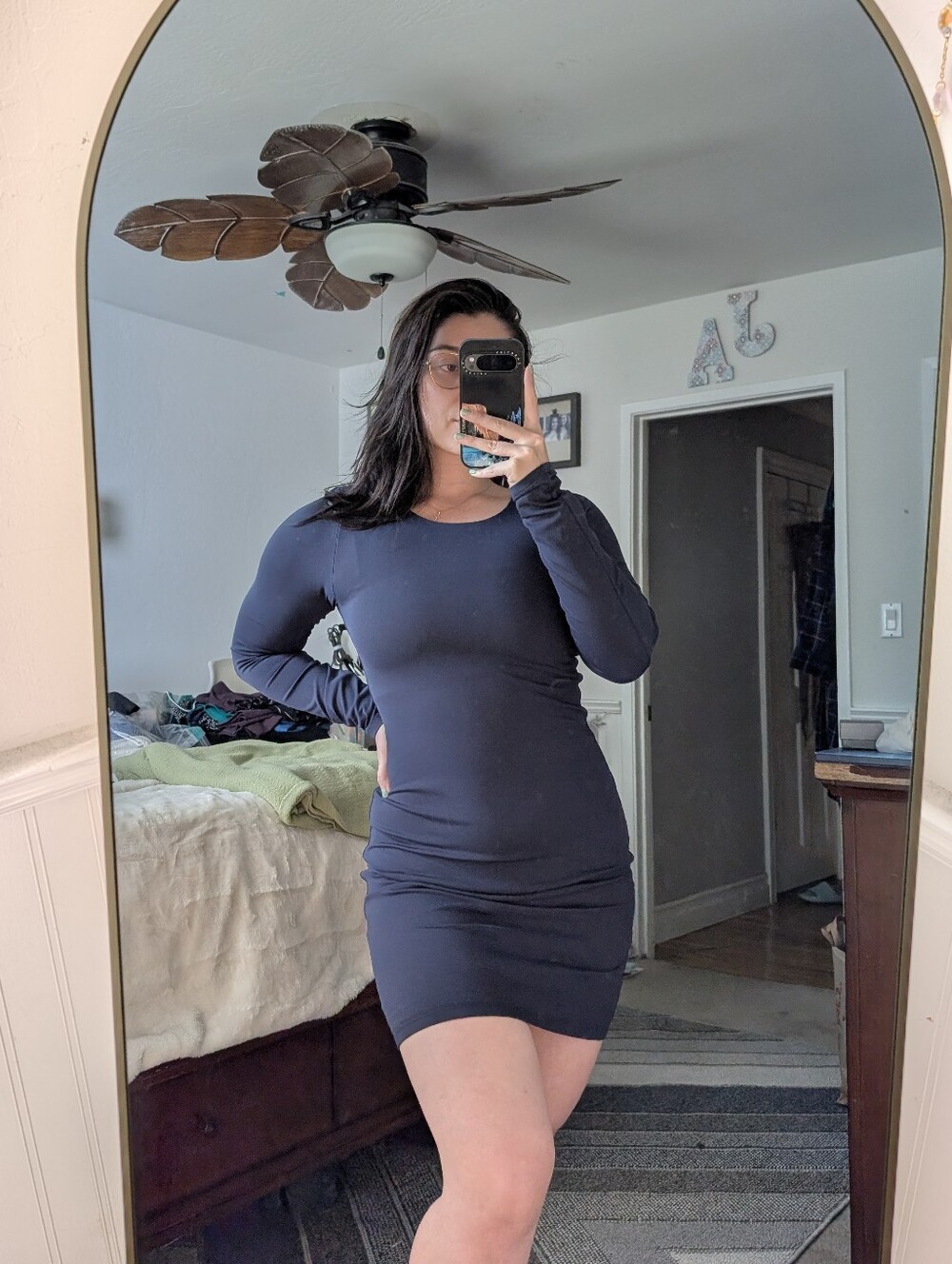*MOVING SALE* Aritzia Babaton Contour Dark Navy Long-Sleeve Dress